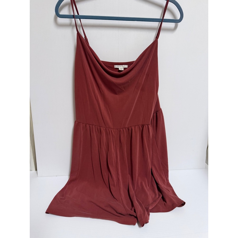 American Eagle Terracotta Cowl Neck Romper Adjustable Straps Brick Red XL